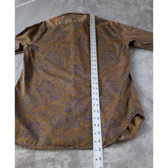 Vintage Stanza Shirt Men’s 15 Brown Paisley Button Up Long Sleeve Italy - Picture 7 of 7